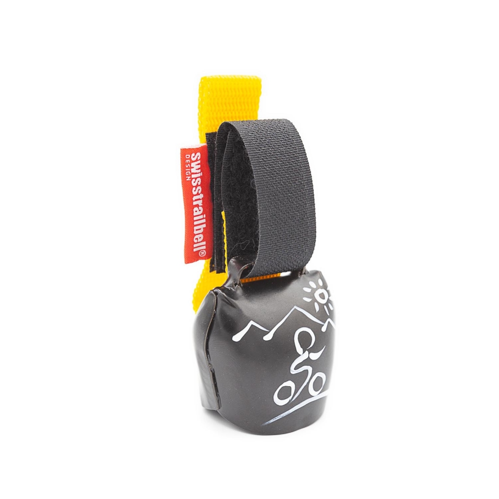 swisstrailbell® Black "Biker weiss"  / yellow