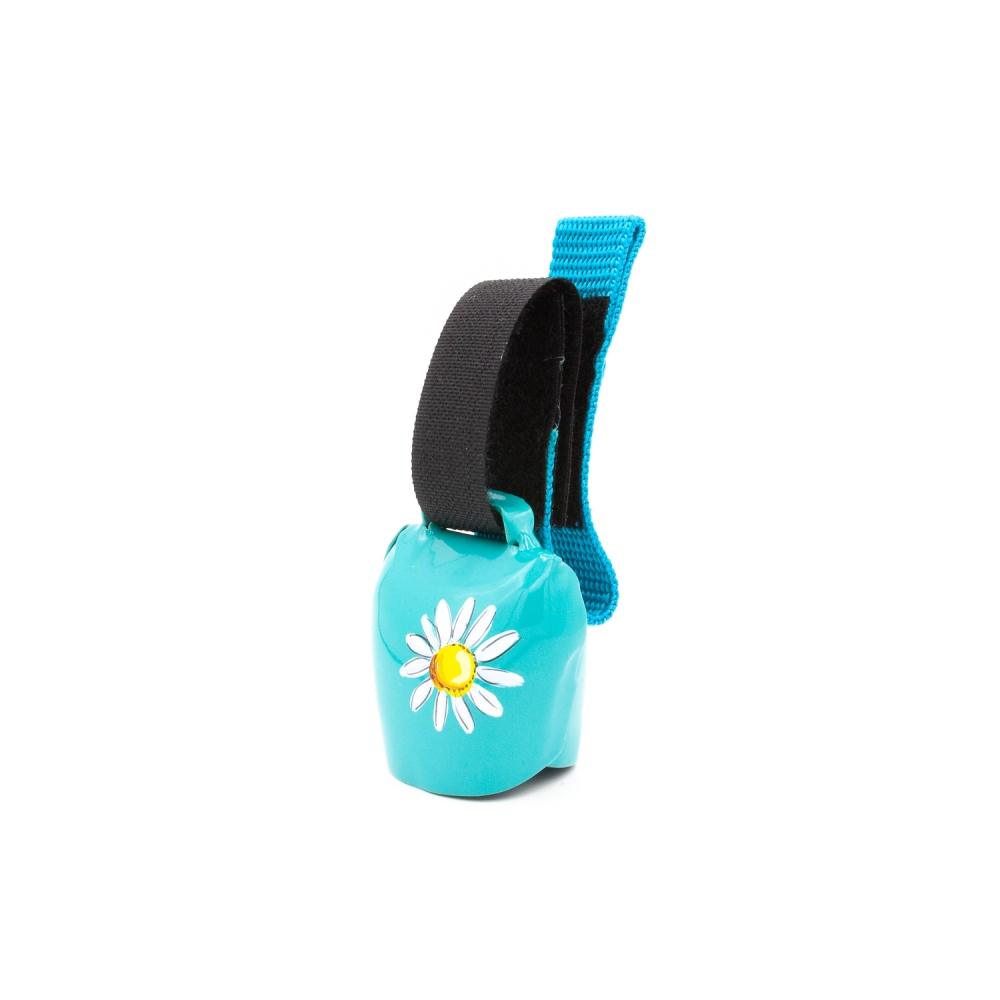 swisstrailbell® Turquoise "Blume" türkises Bandschwarzes Band
