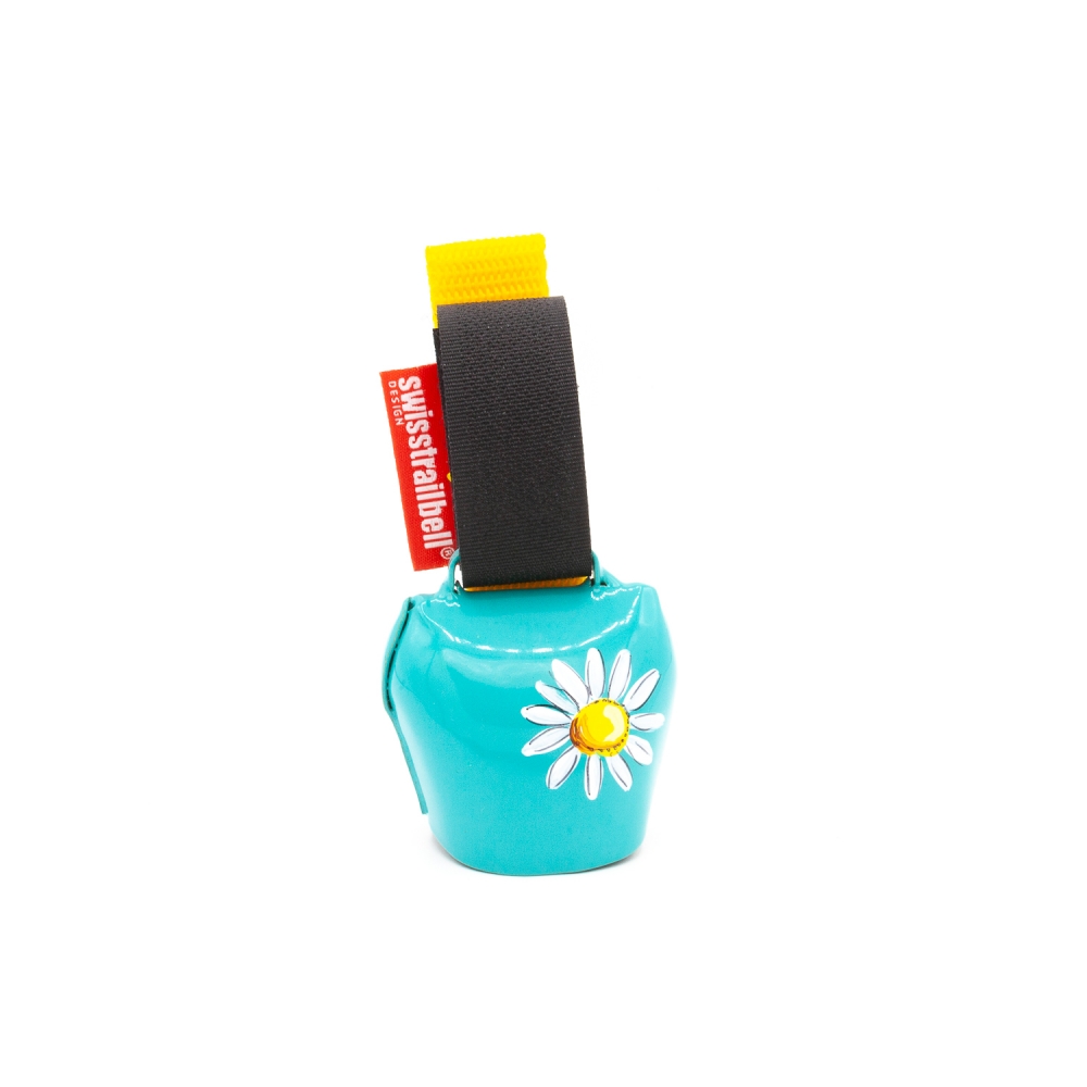 swisstrailbell® Turquoise "Blume" gelbes Band