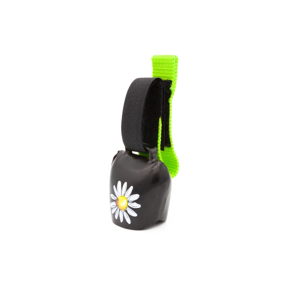 swisstswisstrailbell® Black "Blume"  hellgrünes Band